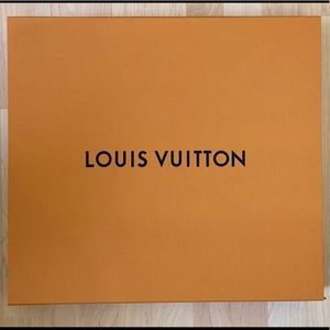 Louis Vuitton large empty gift box with bag dust cover, ribbon, and paper bag